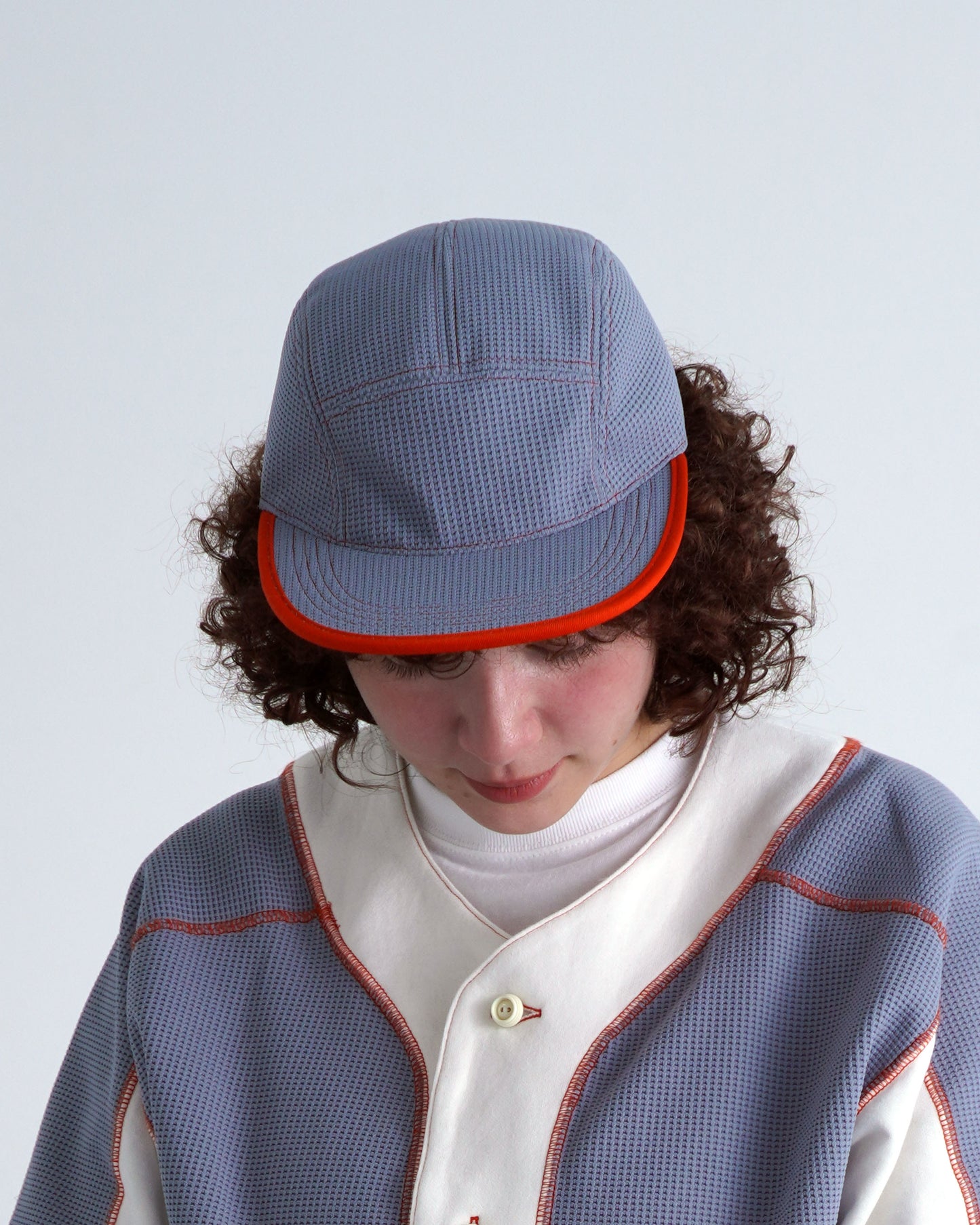 WAFFLE CAP / gray & orange