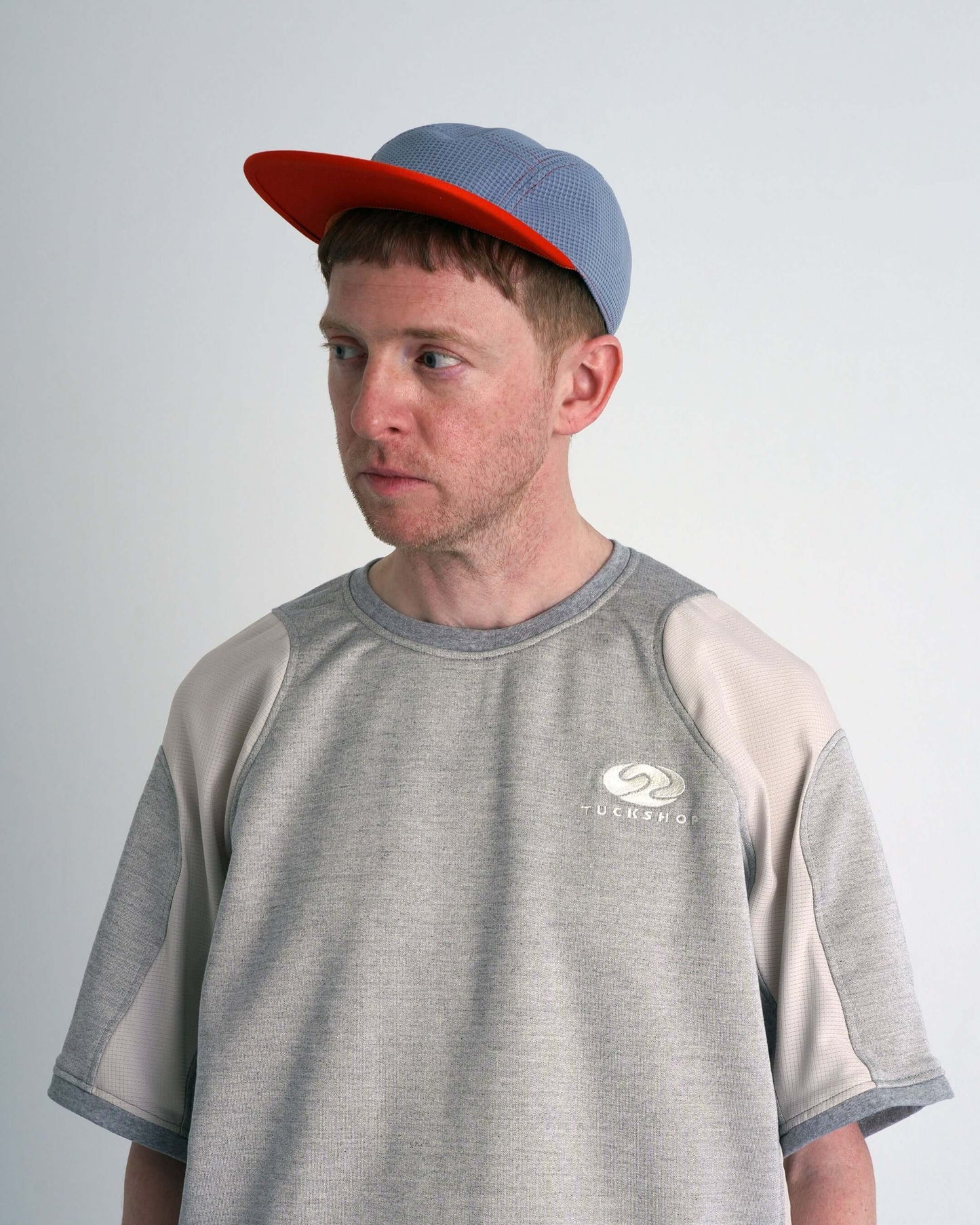 WAFFLE CAP / gray & orange