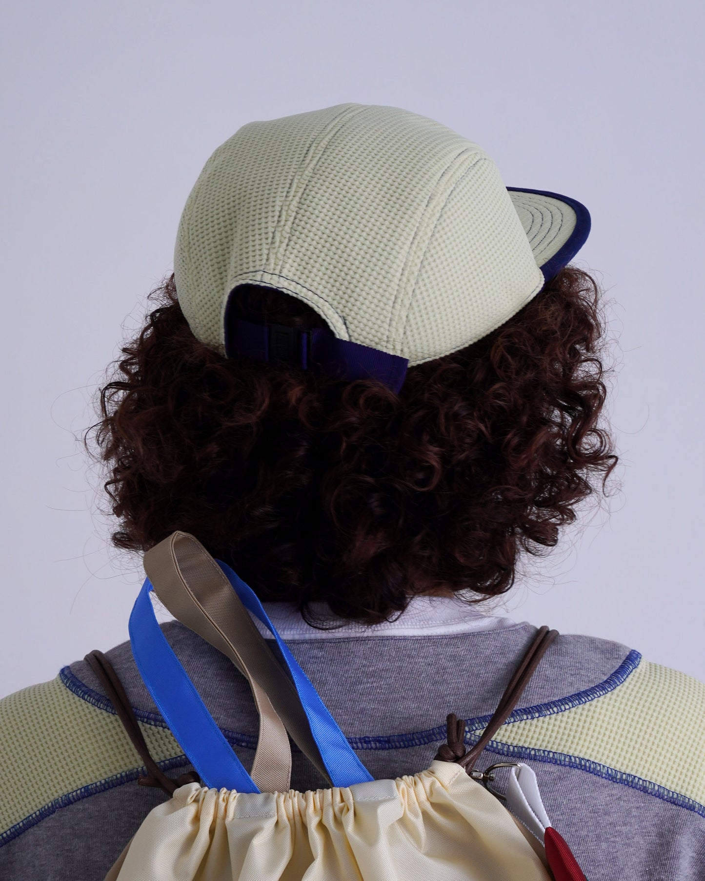 WAFFLE CAP / yellow & navy