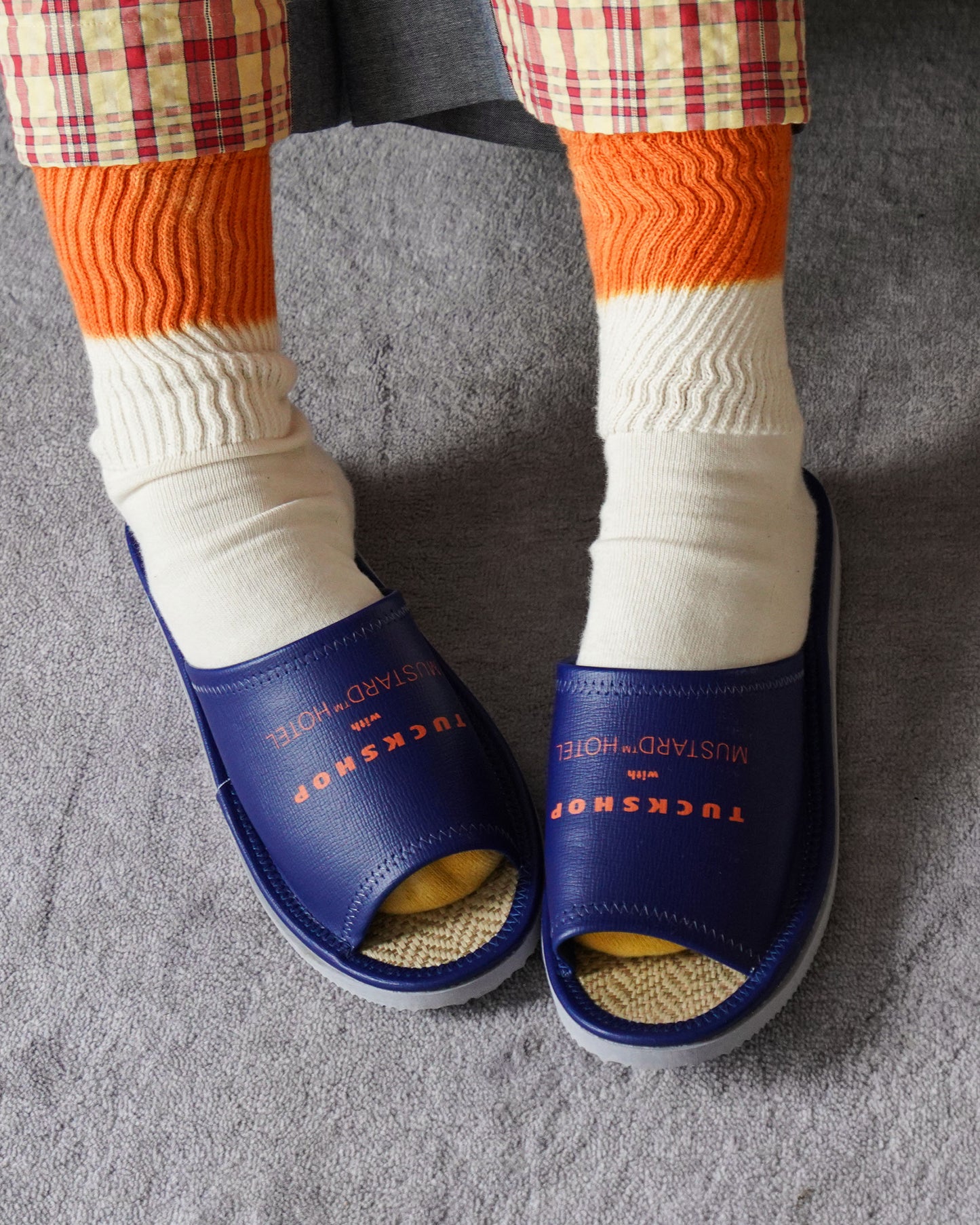 WOVEN SLIDES - ROYAL BLUE