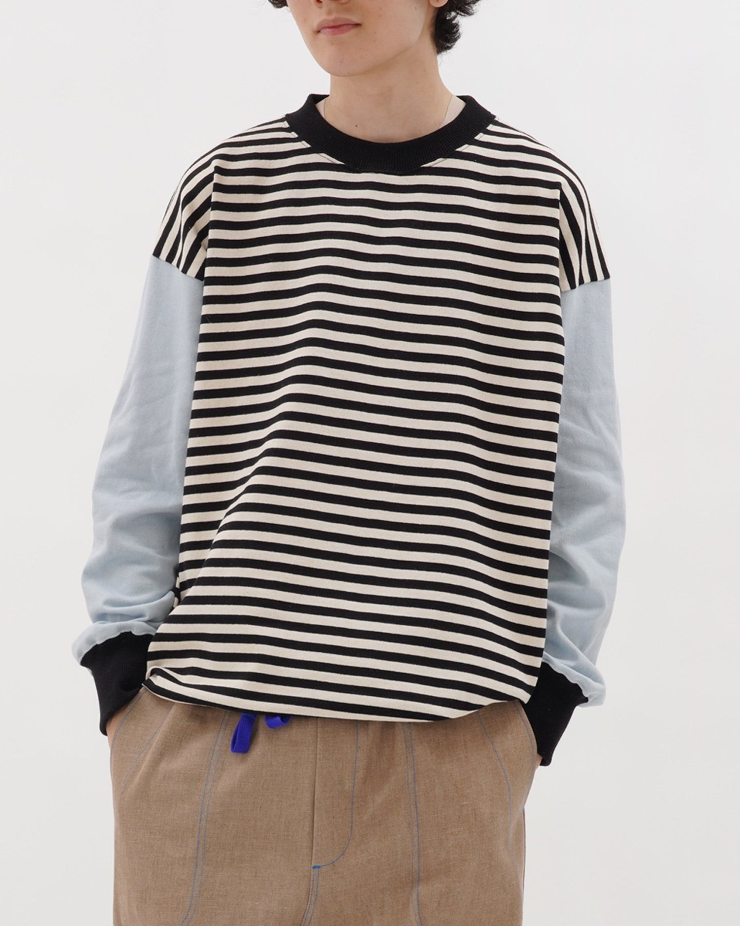 BORDER LONG SLEEVE CUT SEW - TUCKSHOP