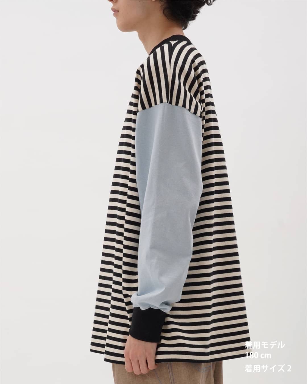 BORDER LONG SLEEVE CUT SEW - TUCKSHOP