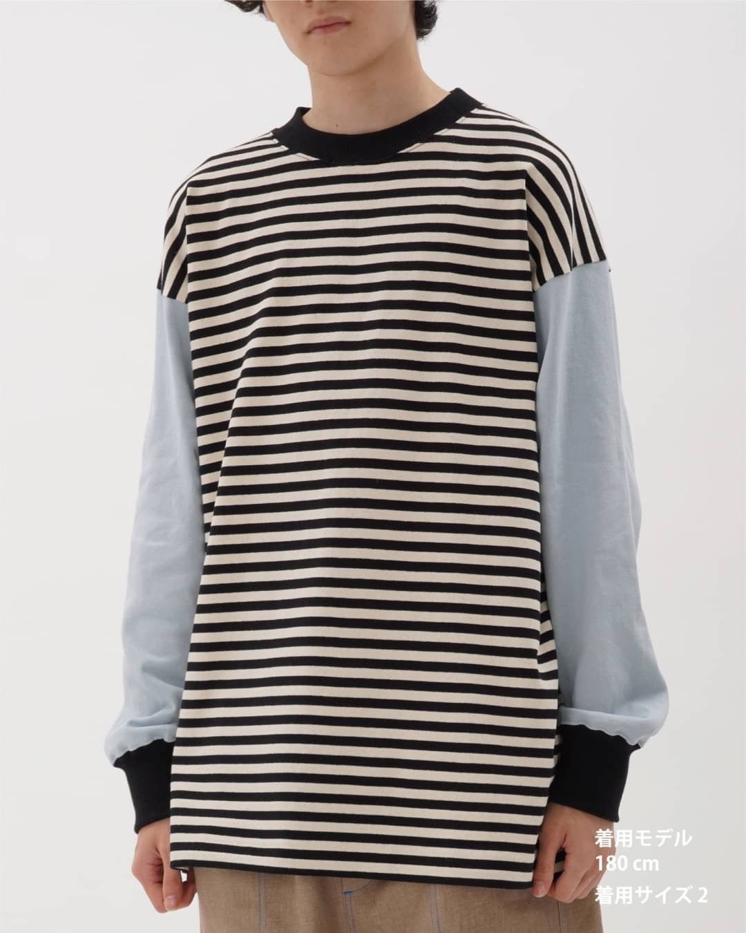 BORDER LONG SLEEVE CUT SEW - TUCKSHOP