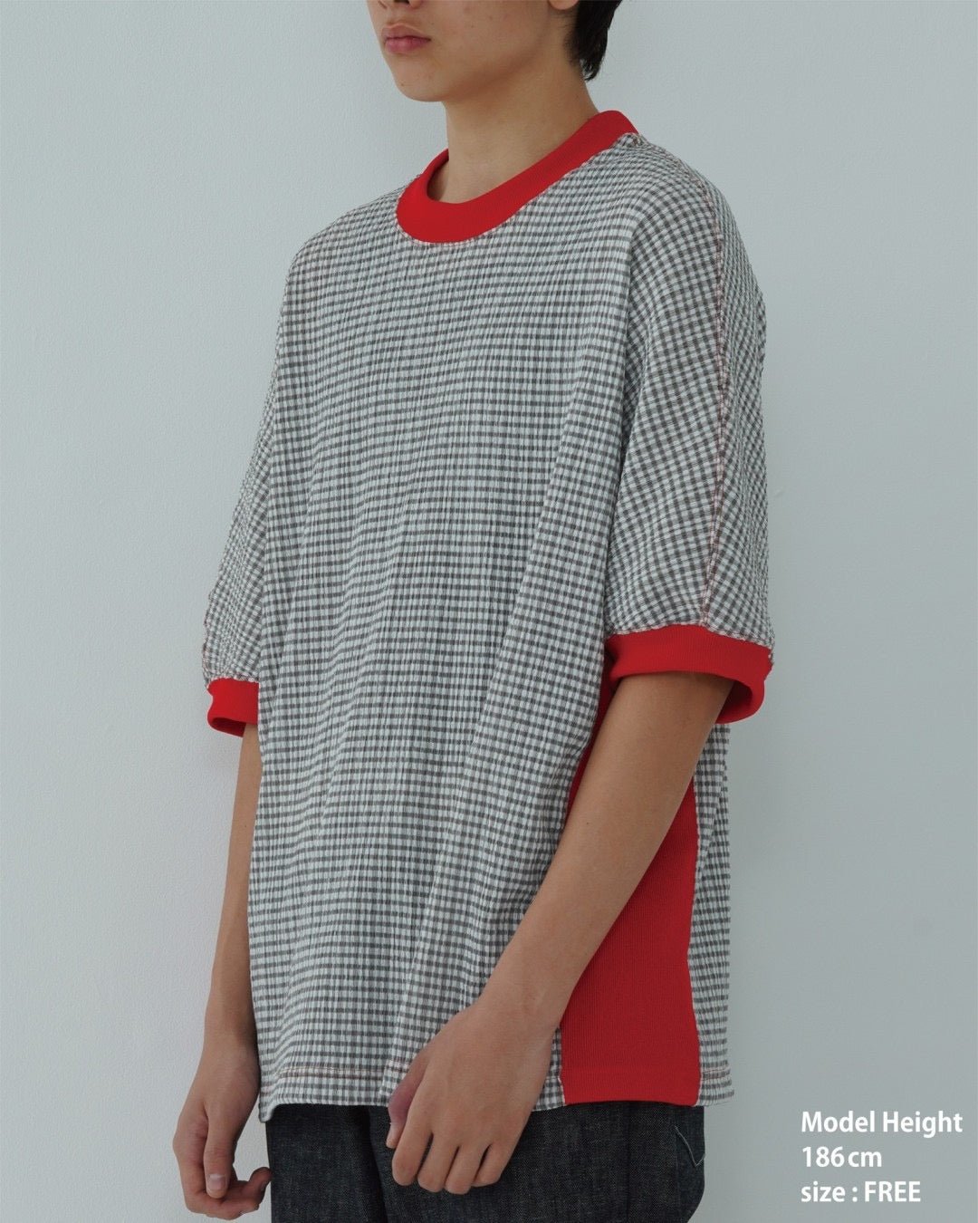 CHECK SHORT SLEEVE T - SHIRT - TUCKSHOP