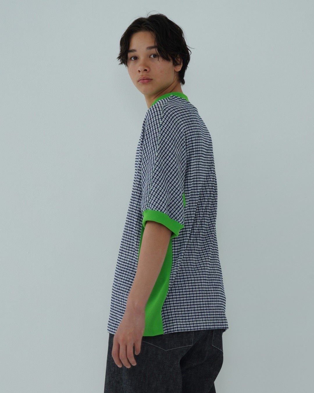CHECK SHORT SLEEVE T - SHIRT - TUCKSHOP