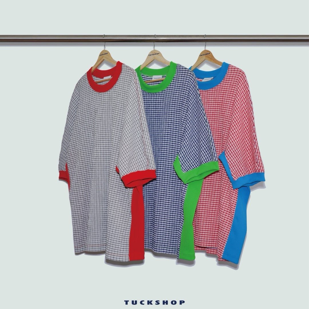 CHECK SHORT SLEEVE T - SHIRT - TUCKSHOP