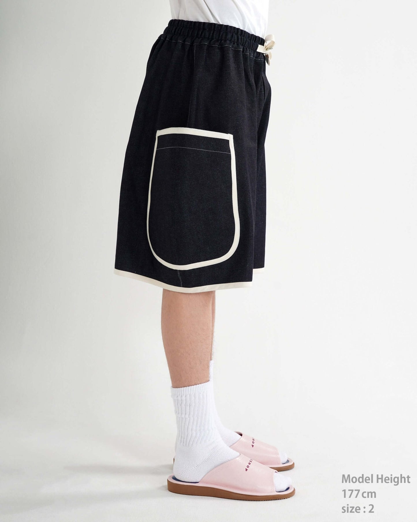 DENIM PIPING SHORTS - TUCKSHOP