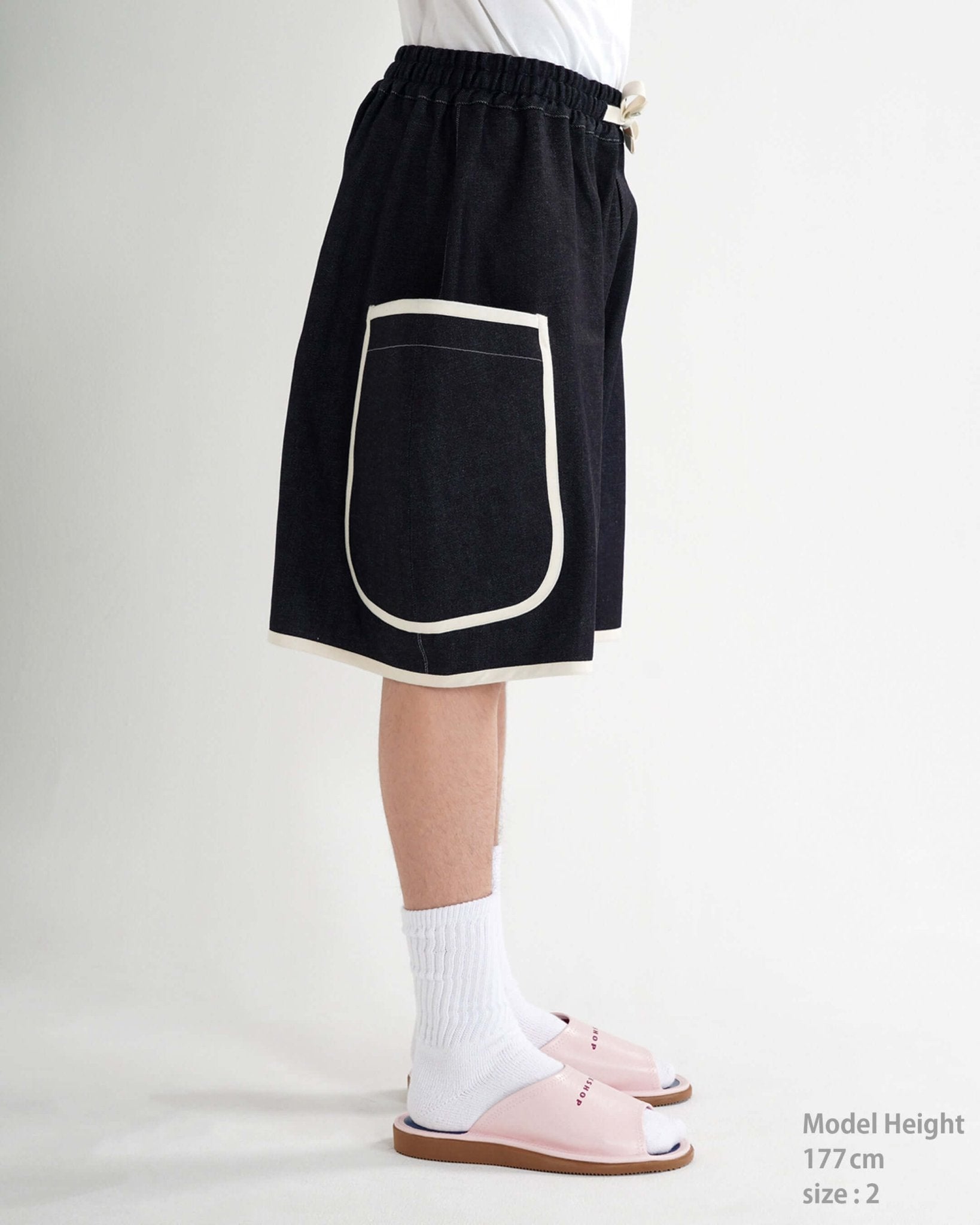 DENIM PIPING SHORTS - TUCKSHOP