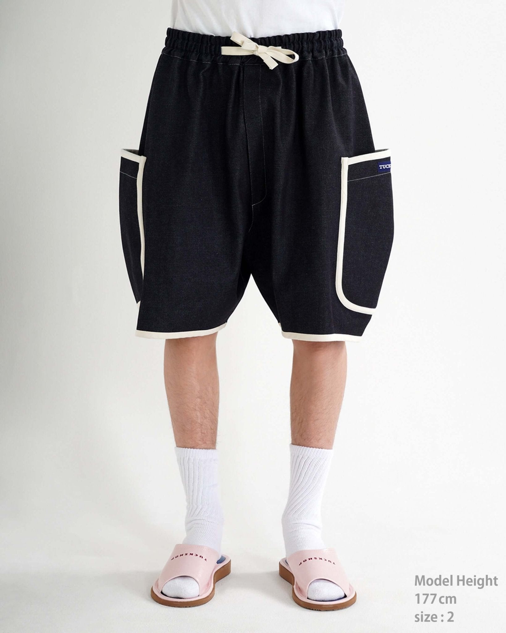 DENIM PIPING SHORTS - TUCKSHOP
