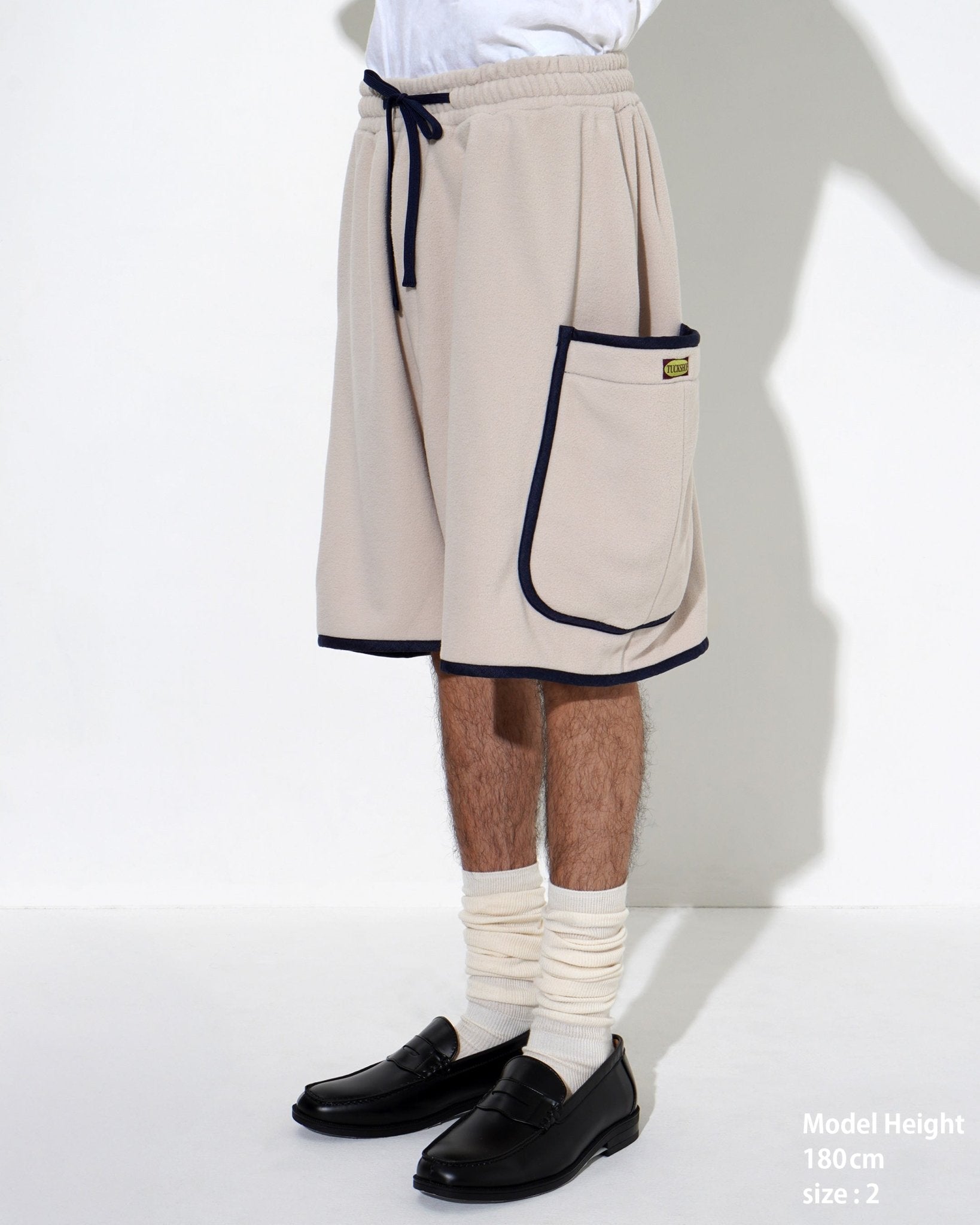 FLEECE PIPING SHORTS - TUCKSHOP