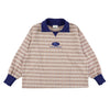 FOOTBALL POLO PULLOVER / brown check & dark blue - TUCKSHOP