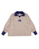FOOTBALL POLO PULLOVER / brown check & dark blue - TUCKSHOP