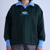 FOOTBALL POLO PULLOVER / dark green stripe & alice blue - TUCKSHOP