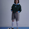 FOOTBALL POLO PULLOVER / dark green stripe & alice blue - TUCKSHOP