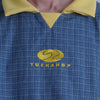 FOOTBALL POLO PULLOVER / light blue check & bright yellow - TUCKSHOP