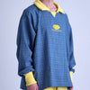 FOOTBALL POLO PULLOVER / light blue check & bright yellow - TUCKSHOP
