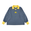 FOOTBALL POLO PULLOVER / light blue check & bright yellow - TUCKSHOP