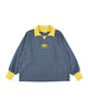FOOTBALL POLO PULLOVER / light blue check & bright yellow - TUCKSHOP