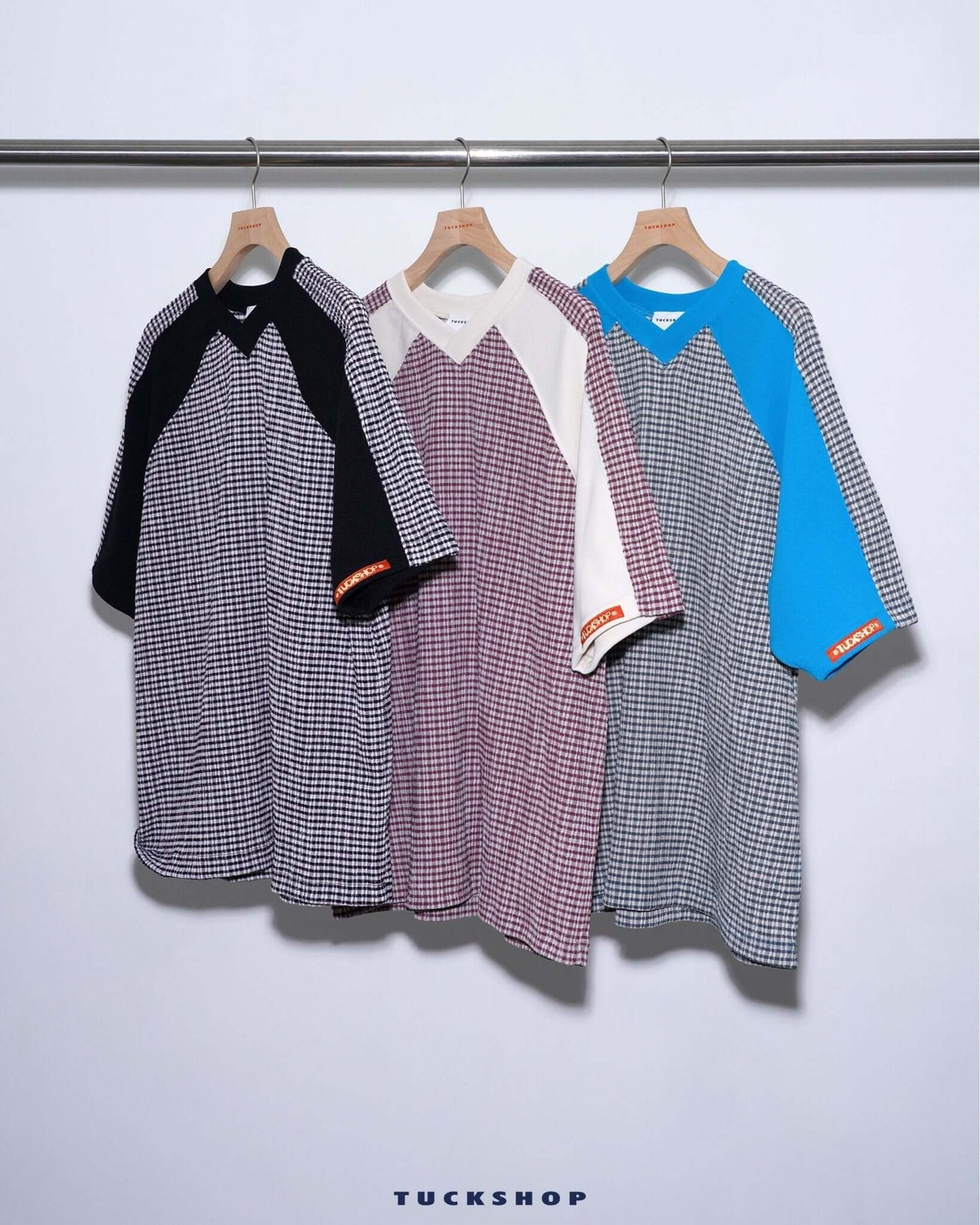 GRIDIRON T - SHIRT / ivory & burgundy check - TUCKSHOP