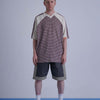 GRIDIRON T - SHIRT / ivory & burgundy check - TUCKSHOP