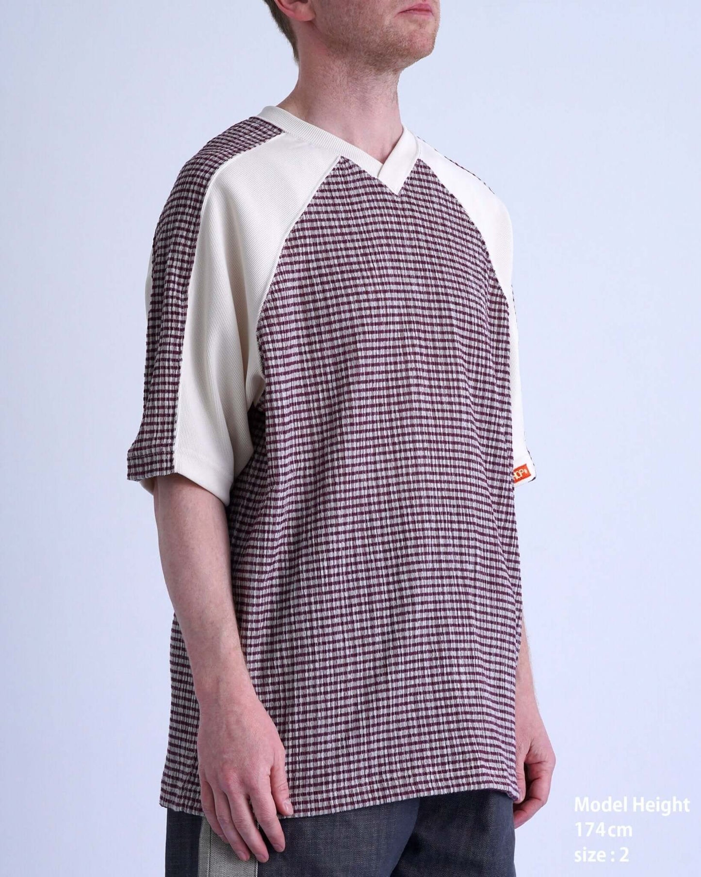 GRIDIRON T - SHIRT / ivory & burgundy check - TUCKSHOP