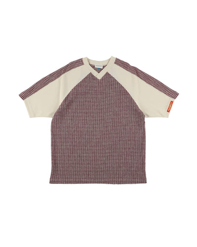 GRIDIRON T - SHIRT / ivory & burgundy check - TUCKSHOP