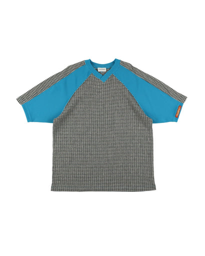 GRIDIRON T - SHIRT / light blue & green check - TUCKSHOP