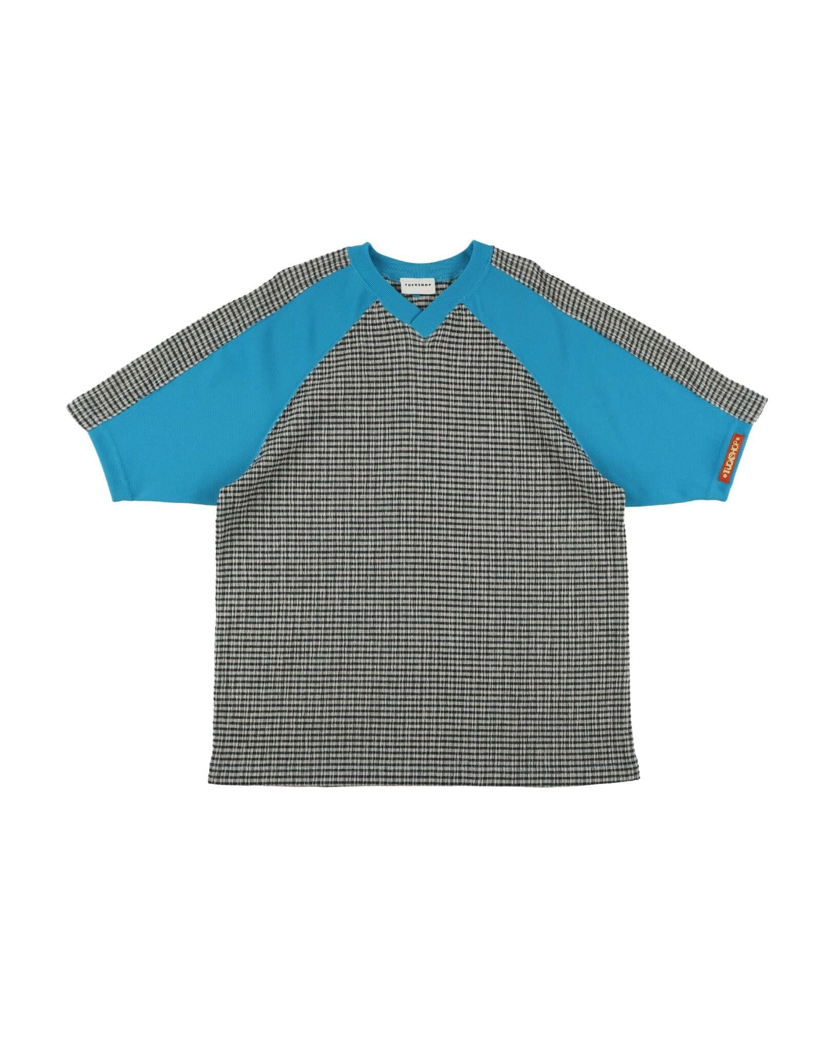 GRIDIRON T - SHIRT / light blue & green check - TUCKSHOP