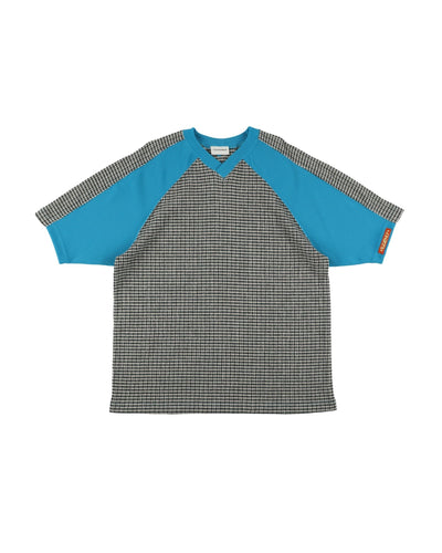 GRIDIRON T - SHIRT / light blue & green check - TUCKSHOP
