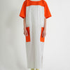 PANELED MAXI DRESS / white stripe & orange - TUCKSHOP