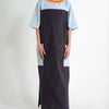 PANELED MAXI DRESS / white stripe & orange - TUCKSHOP