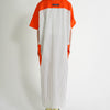 PANELED MAXI DRESS / white stripe & orange - TUCKSHOP