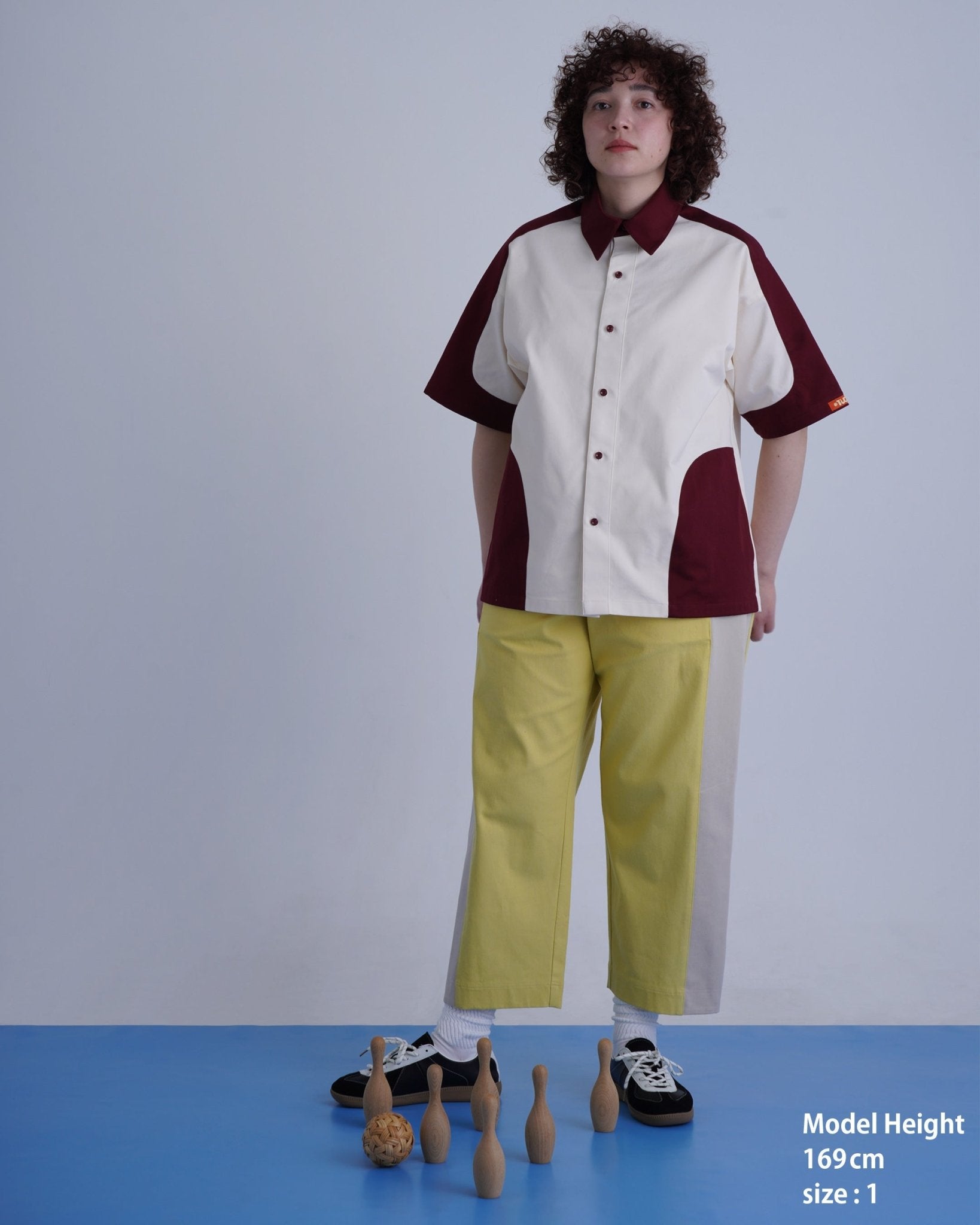 SNAP DENIM PANTS / bright yellow & off white - TUCKSHOP