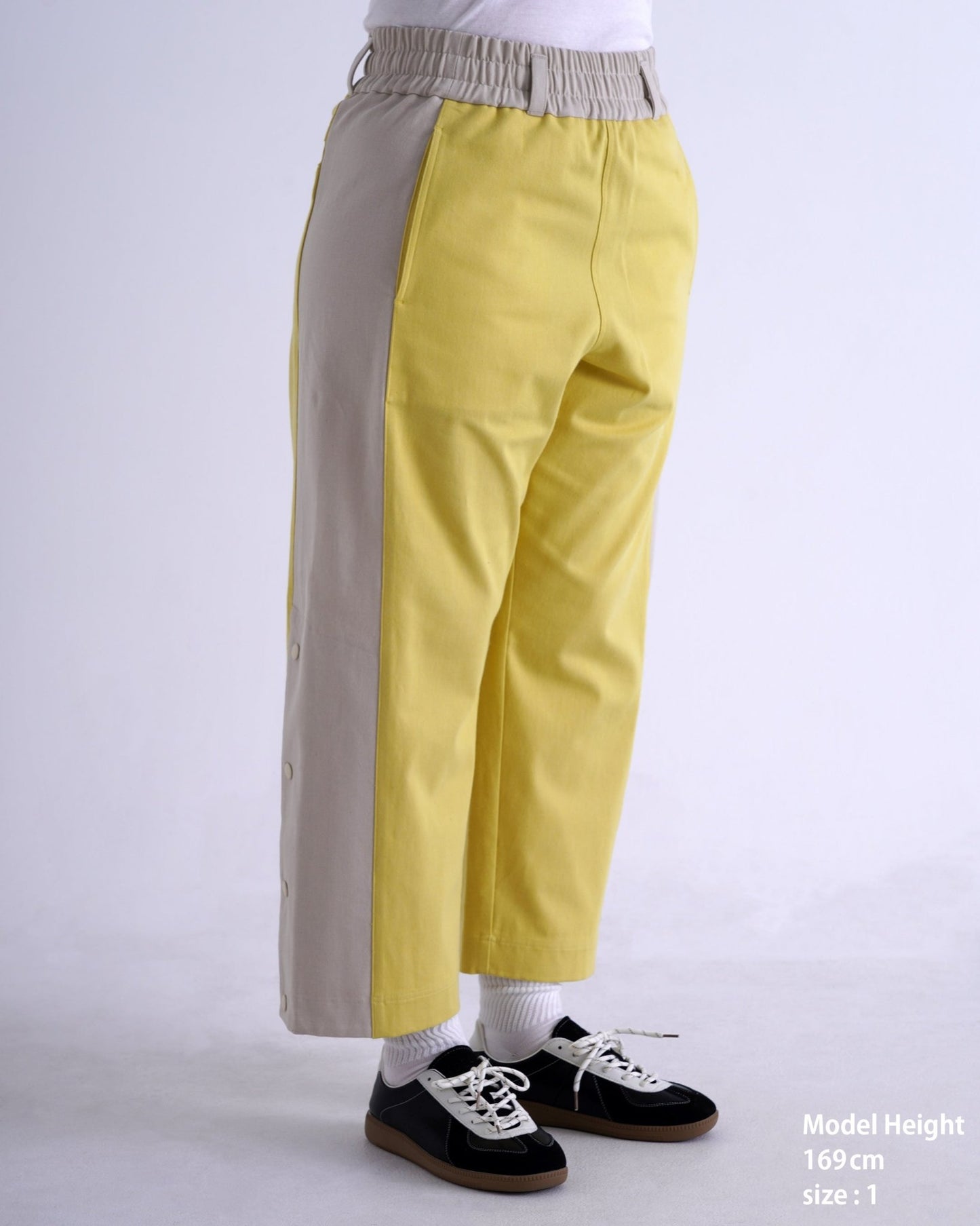 SNAP DENIM PANTS / bright yellow & off white - TUCKSHOP