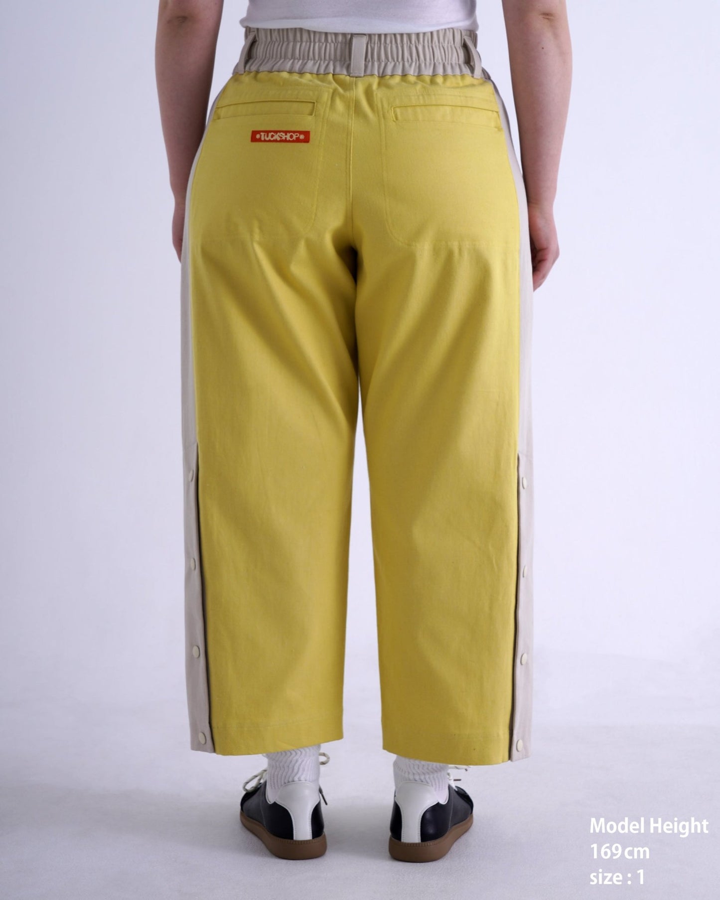 SNAP DENIM PANTS / bright yellow & off white - TUCKSHOP
