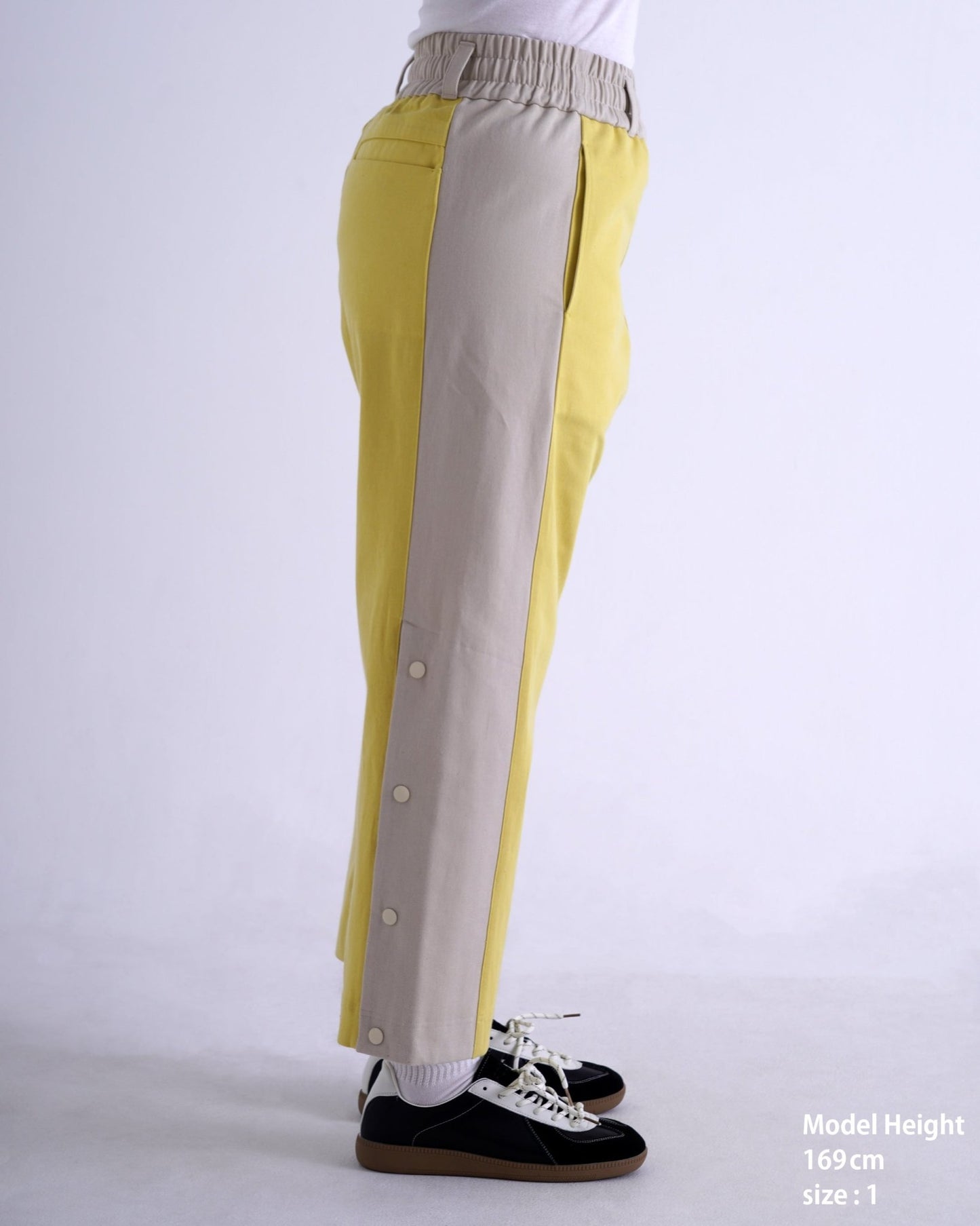 SNAP DENIM PANTS / bright yellow & off white - TUCKSHOP