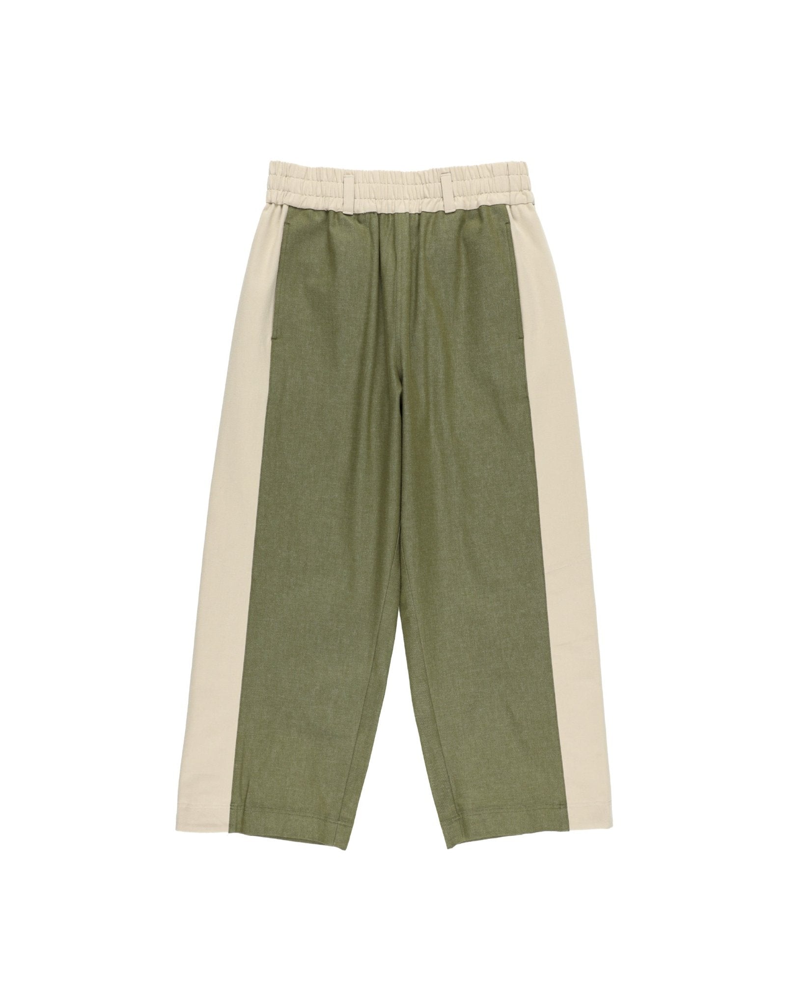 SNAP DENIM PANTS / khaki & off white - TUCKSHOP
