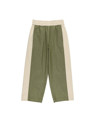 SNAP DENIM PANTS / khaki & off white - TUCKSHOP