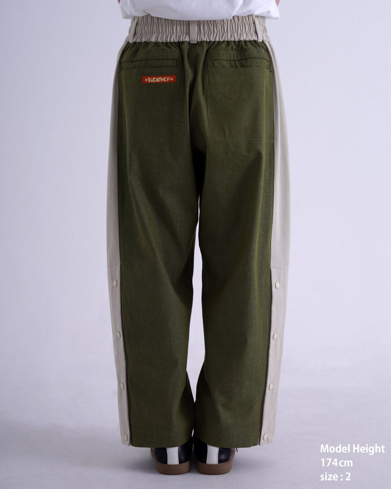 SNAP DENIM PANTS / orange & off white - TUCKSHOP
