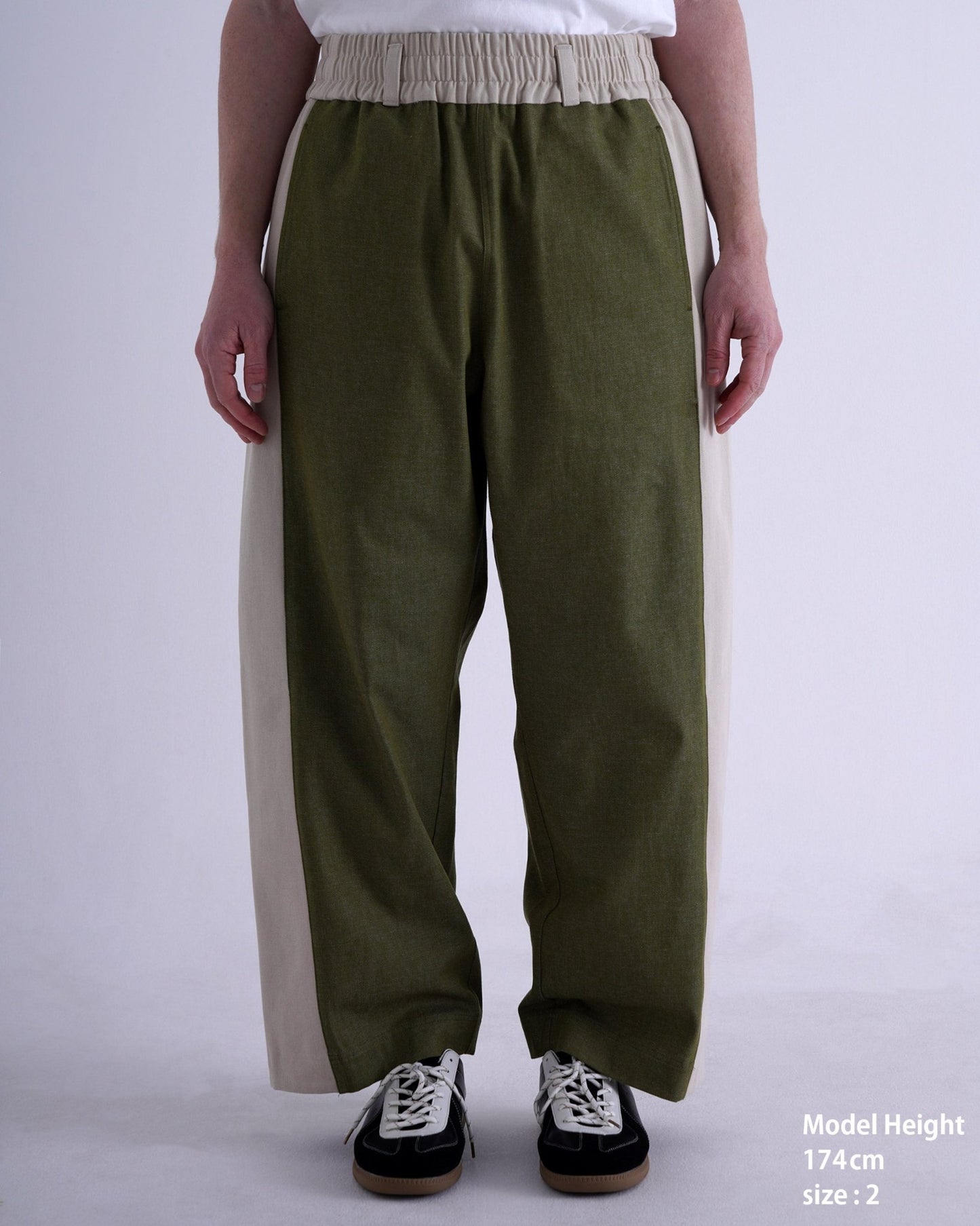 SNAP DENIM PANTS / orange & off white - TUCKSHOP
