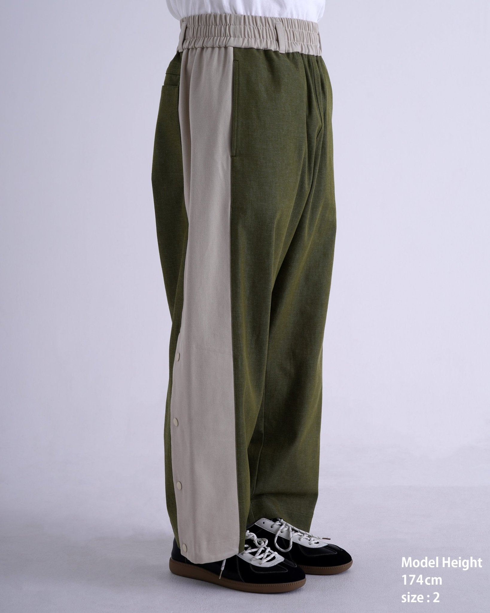 SNAP DENIM PANTS / orange & off white - TUCKSHOP