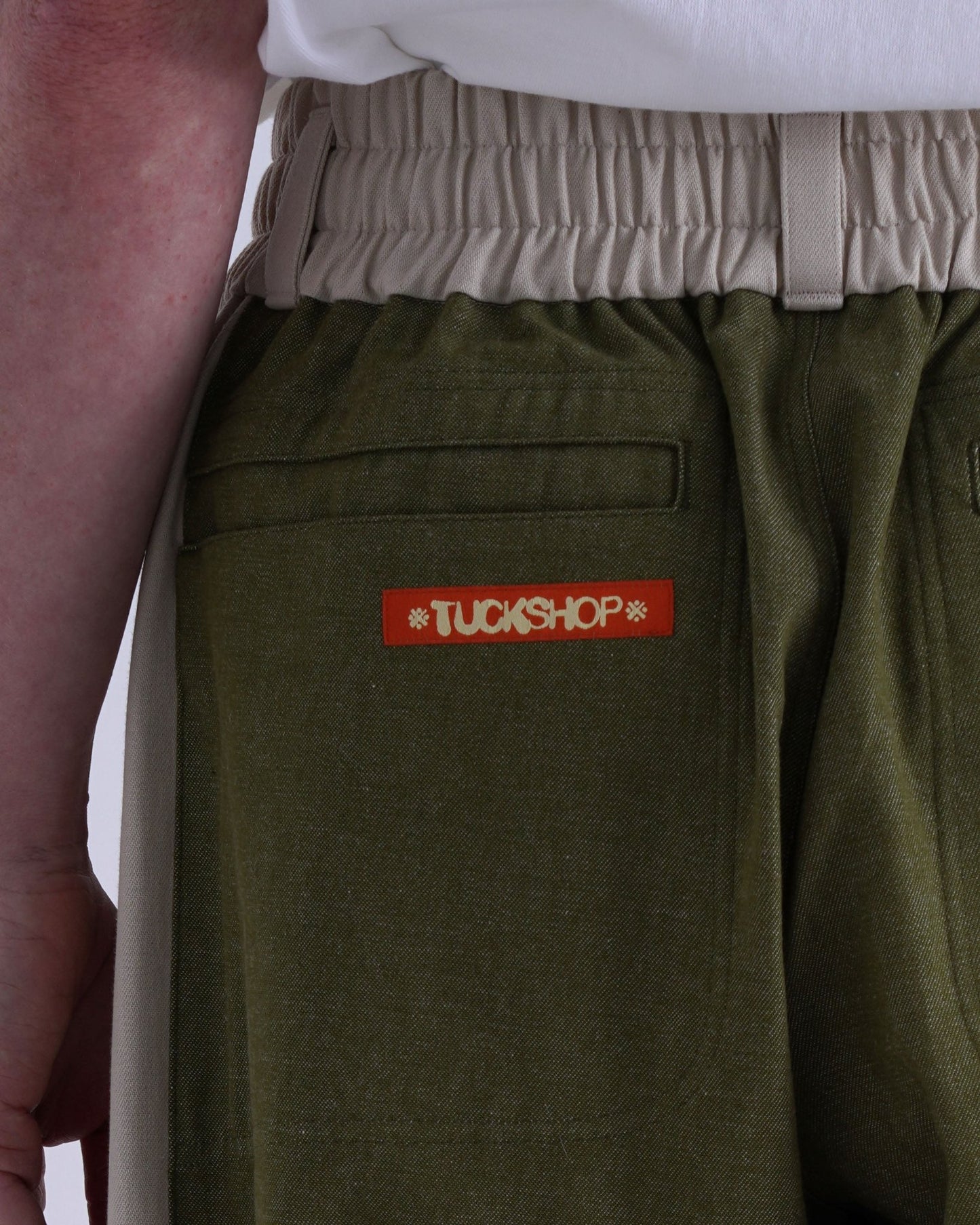 SNAP DENIM PANTS / orange & off white - TUCKSHOP