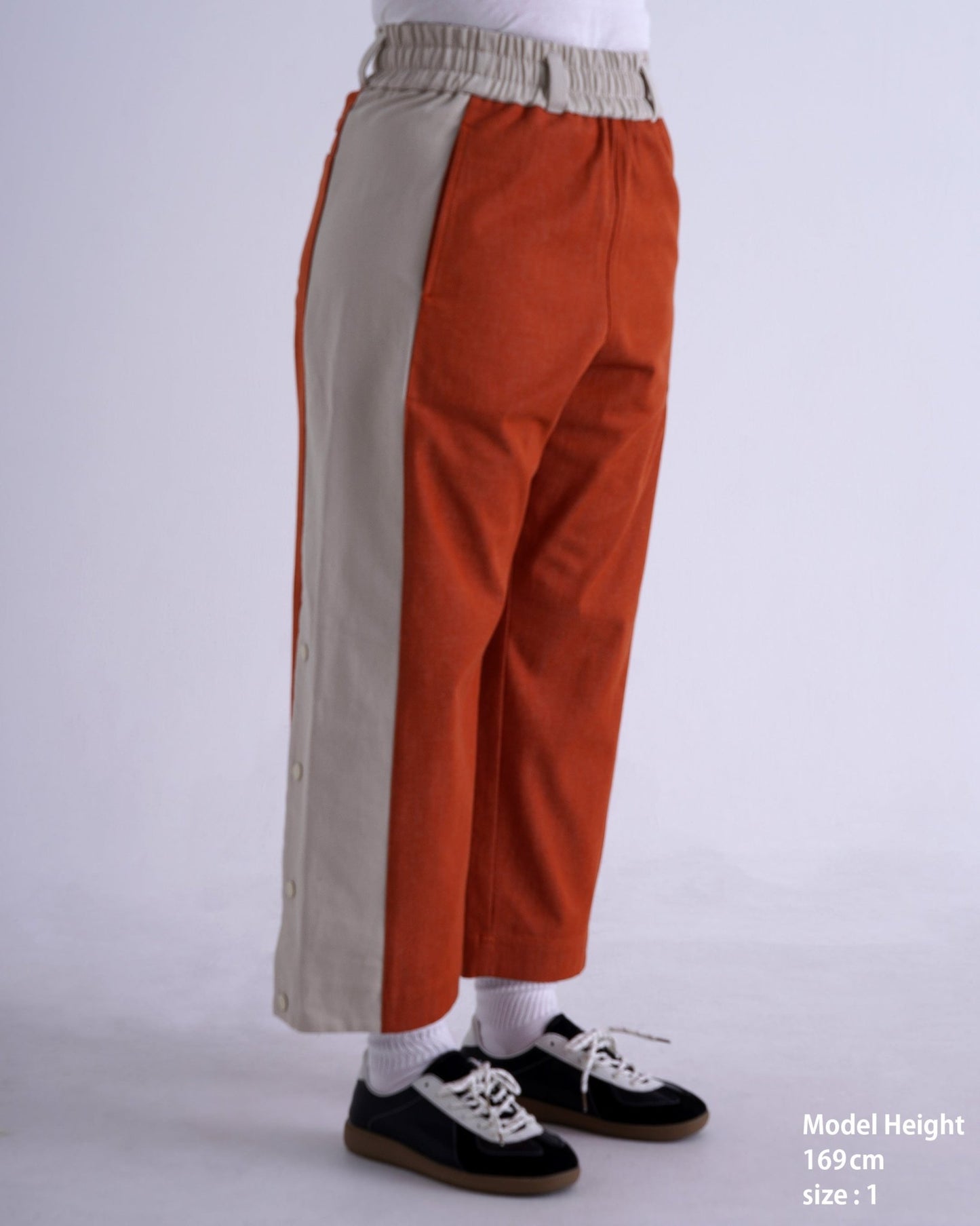 SNAP DENIM PANTS / orange & off white - TUCKSHOP