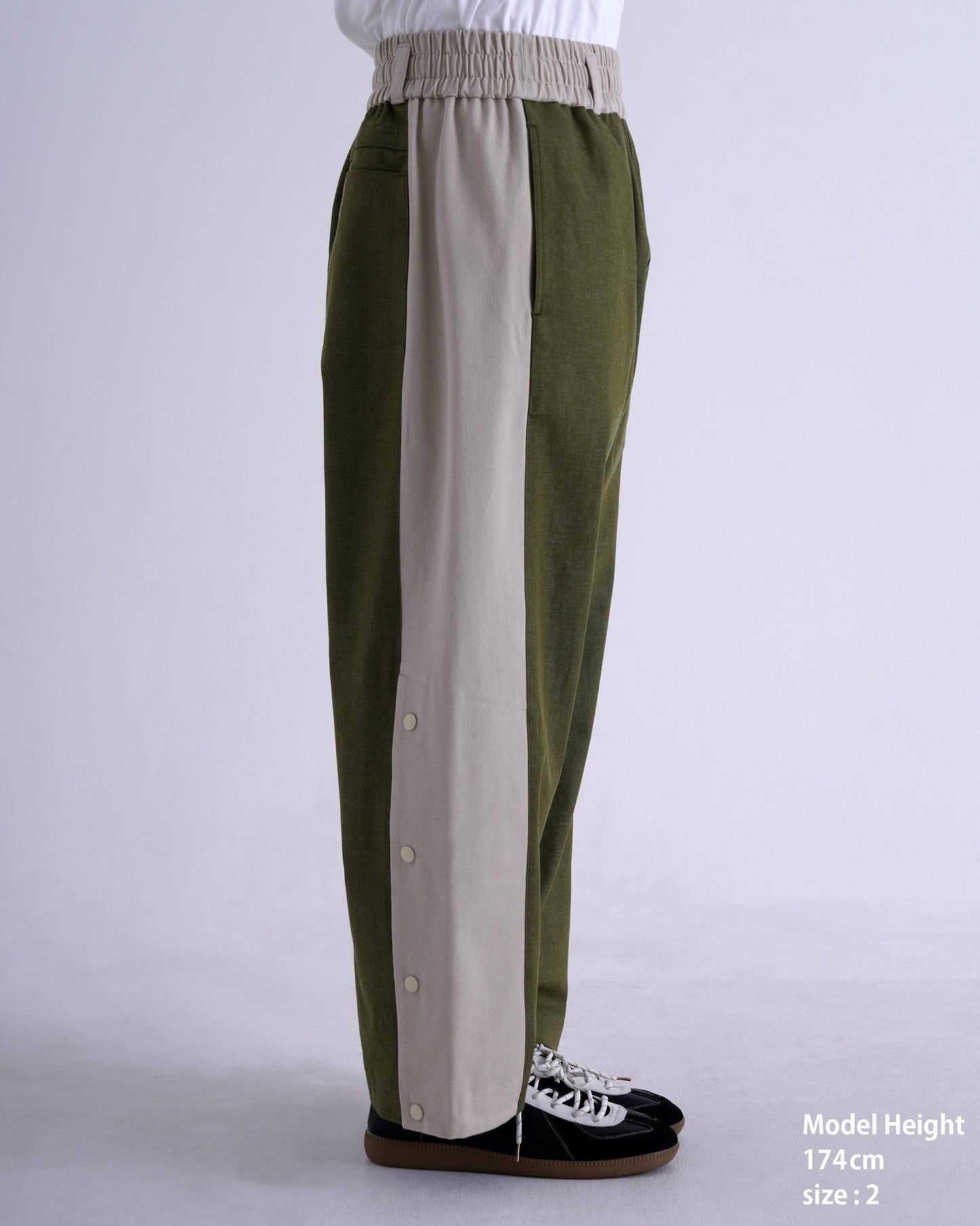SNAP DENIM PANTS / orange & off white - TUCKSHOP