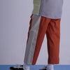 SNAP DENIM PANTS / orange & off white - TUCKSHOP