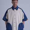 SPLIT SS SHIRT / blue & off white - TUCKSHOP