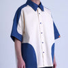 SPLIT SS SHIRT / blue & off white - TUCKSHOP