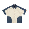 SPLIT SS SHIRT / blue & off white - TUCKSHOP