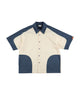 SPLIT SS SHIRT / blue & off white - TUCKSHOP