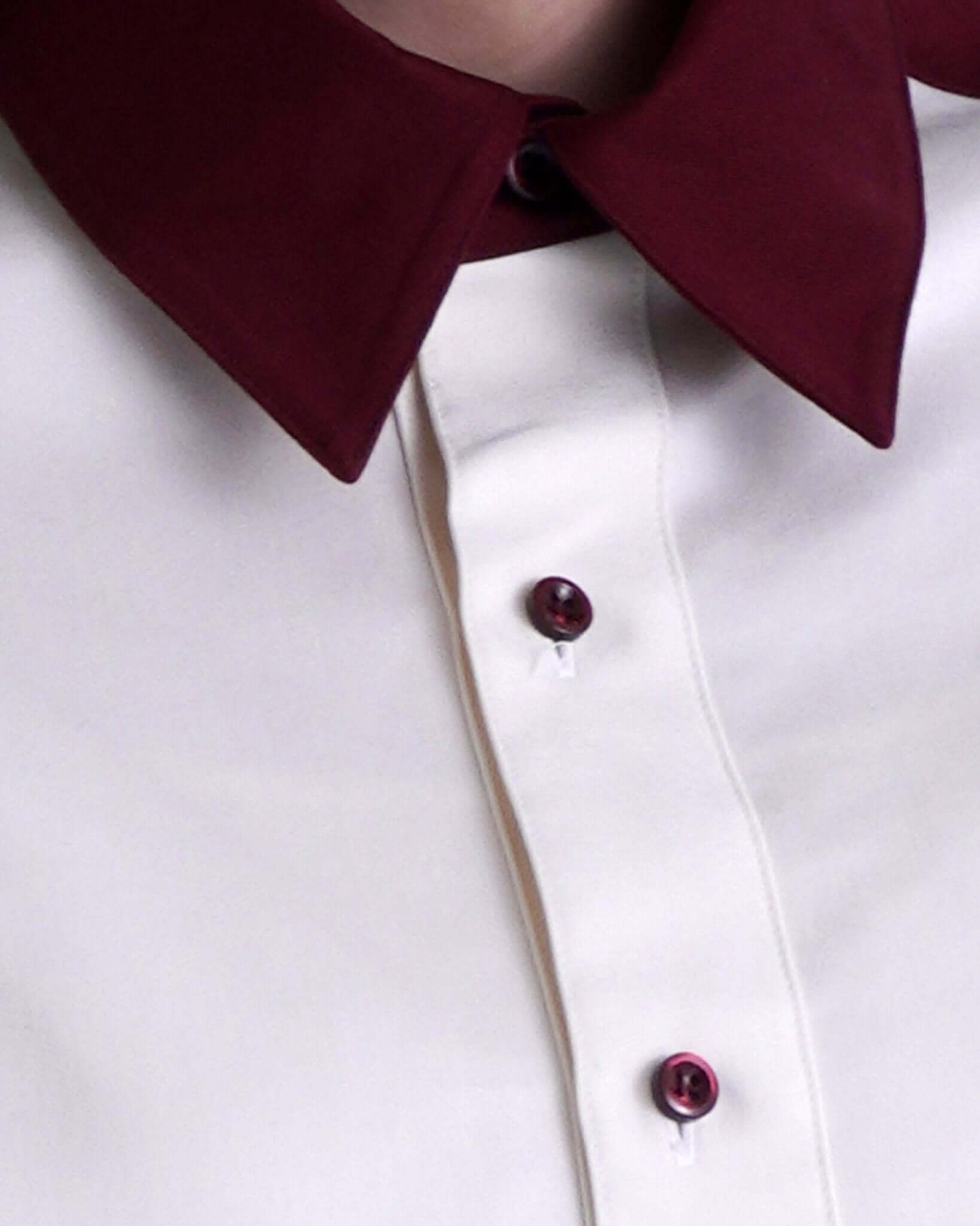 SPLIT SS SHIRT / burgundy & off white - TUCKSHOP